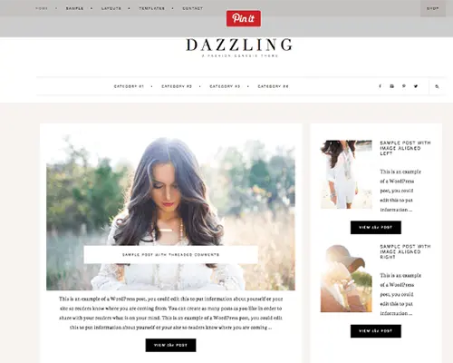 Dazzling WordPress Theme for Fashion Website