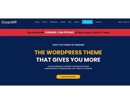 OceanWP Website Design for Startup